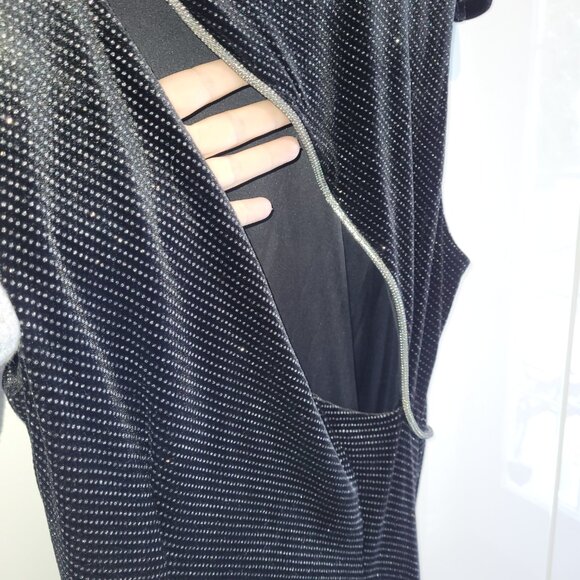 Zara Sleeveless Velvet Shimmer Maxi Dress with Back Slit Size M - Picture 7 of 12